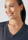 Graphite - Landau ProFlex Women's 3 Pocket V-Neck Rib-Knit Scrub Top for Nursing