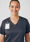 Graphite - Landau ProFlex Women's 3 Pocket V-Neck Rib-Knit Scrub Top for Nursing