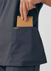 Graphite - Landau ProFlex Women's 3 Pocket V-Neck Rib-Knit Scrub Top for Nursing