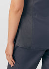 Graphite - Landau ProFlex Women's 3 Pocket V-Neck Rib-Knit Scrub Top for Nursing