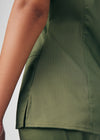 Olive Moss - Landau ProFlex Women's 3 Pocket V-Neck Rib-Knit Scrub Top for Nursing