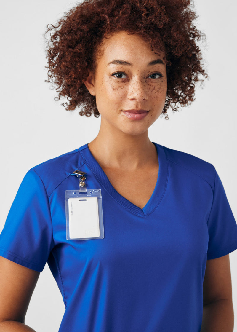 Royal - Landau ProFlex Women's 3 Pocket V-Neck Rib-Knit Scrub Top for Nursing