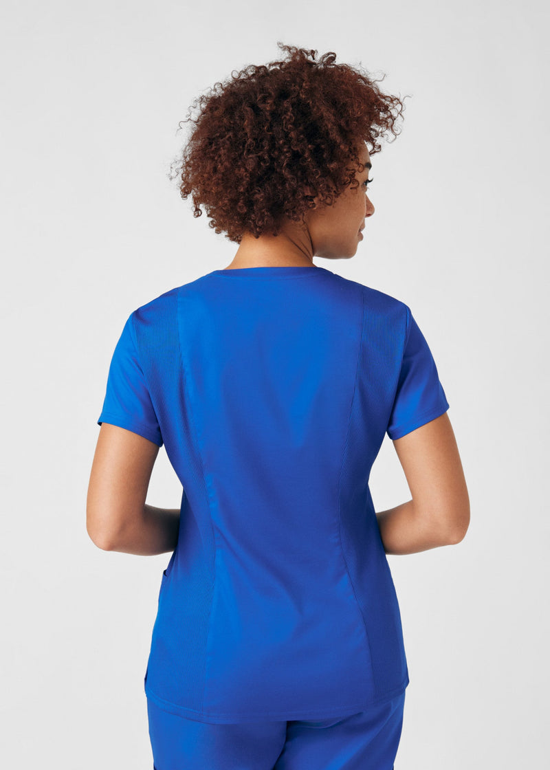 Royal - Landau ProFlex Women's 3 Pocket V-Neck Rib-Knit Scrub Top for Nursing