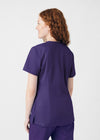Grape - Landau ProFlex Women's 3 Pocket V-Neck Rib-Knit Scrub Top for Nursing