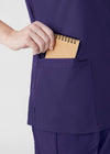 Grape - Landau ProFlex Women's 3 Pocket V-Neck Rib-Knit Scrub Top for Nursing