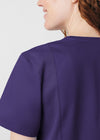 Grape - Landau ProFlex Women's 3 Pocket V-Neck Rib-Knit Scrub Top for Nursing