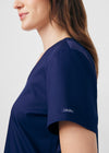 True Navy - Landau ProFlex Women's 3 Pocket V-Neck Rib-Knit Scrub Top for Nursing