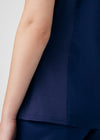 True Navy - Landau ProFlex Women's 3 Pocket V-Neck Rib-Knit Scrub Top for Nursing