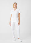 White - Landau ProFlex Women's 3 Pocket V-Neck Rib-Knit Scrub Top for Nursing