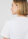White - Landau ProFlex Women's 3 Pocket V-Neck Rib-Knit Scrub Top for Nursing