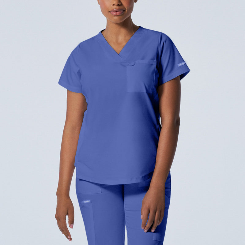 Ceil - Landau ProFlex Women's 2 Pocket V-Neck Rib-Knit Scrub Top for Nursing