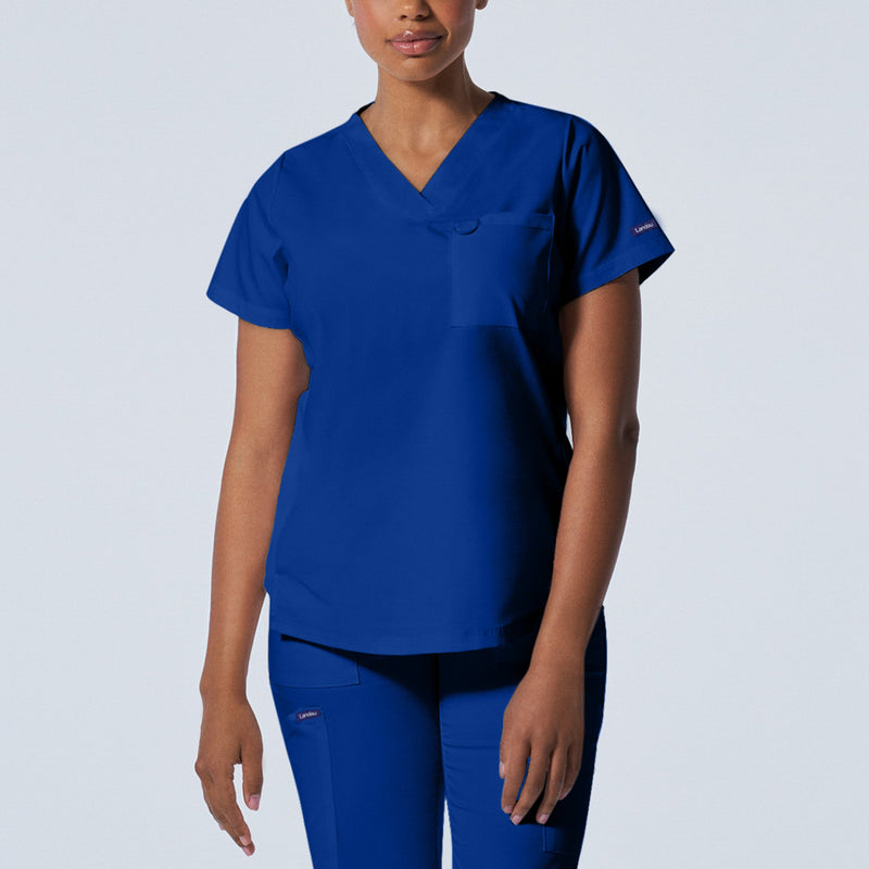 Galaxy - Landau ProFlex Women's 2 Pocket V-Neck Rib-Knit Scrub Top for Nursing