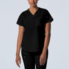 Black - Landau ProFlex Women's 2 Pocket V-Neck Rib-Knit Scrub Top for Nursing