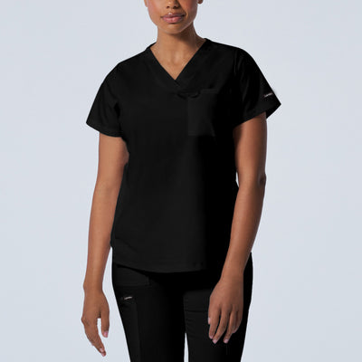 Women's 2 Pocket V-Neck Rib-Knit Scrub Top