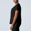 Black - Landau ProFlex Women's 2 Pocket V-Neck Rib-Knit Scrub Top for Nursing