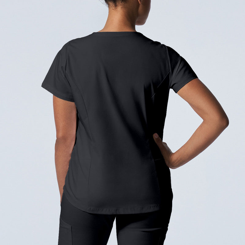 Graphite - Landau ProFlex Women's 2 Pocket V-Neck Rib-Knit Scrub Top for Nursing