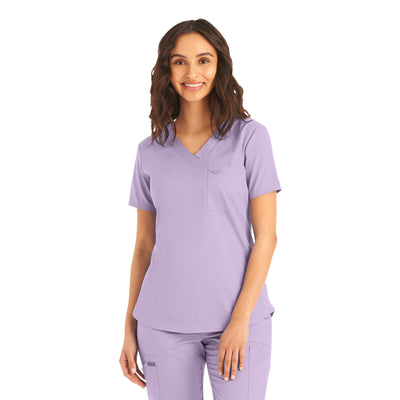 Women's 2 Pocket V-Neck Rib-Knit Scrub Top