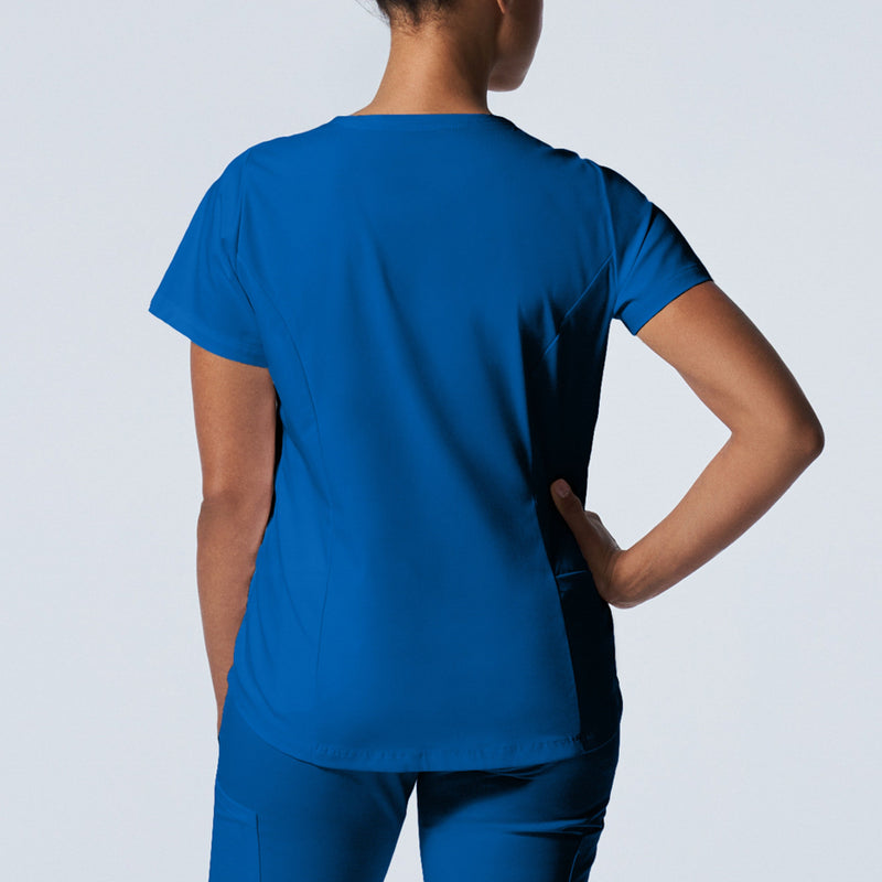 Royal - Landau ProFlex Women's 2 Pocket V-Neck Rib-Knit Scrub Top for Nursing