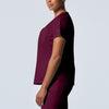 Wine - Landau ProFlex Women's 2 Pocket V-Neck Rib-Knit Scrub Top for Nursing