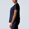 True Navy - Landau ProFlex Women's 2 Pocket V-Neck Rib-Knit Scrub Top for Nursing
