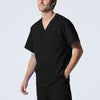 Black - Landau ProFlex Men's 2 Pocket V-Neck Scrub Top for Nursing