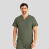 Olive Moss - Landau ProFlex Men's 2 Pocket V-Neck Scrub Top for Nursing
