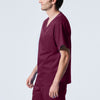 Wine - Landau ProFlex Men's 2 Pocket V-Neck Scrub Top for Nursing