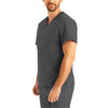 Steel - Landau ProFlex Men's 2 Pocket V-Neck Scrub Top for Nursing