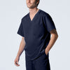 True Navy - Landau ProFlex Men's 2 Pocket V-Neck Scrub Top for Nursing