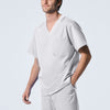 White - Landau ProFlex Men's 2 Pocket V-Neck Scrub Top for Nursing