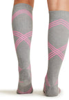 Twisted Shocking Pink - Knee High 15-20 mmHg Compression Socks (Back)