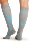 Twisted Turquoise - Knee High 15-20 mmHg Compression Socks (Back)