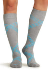 Twisted Turquoise - Knee High 15-20 mmHg Compression Socks