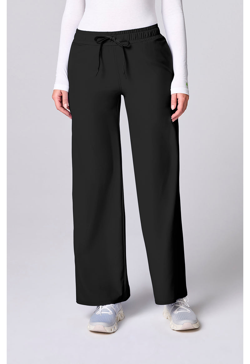Black - Med Couture Insight Women Scrub Pants - Front View