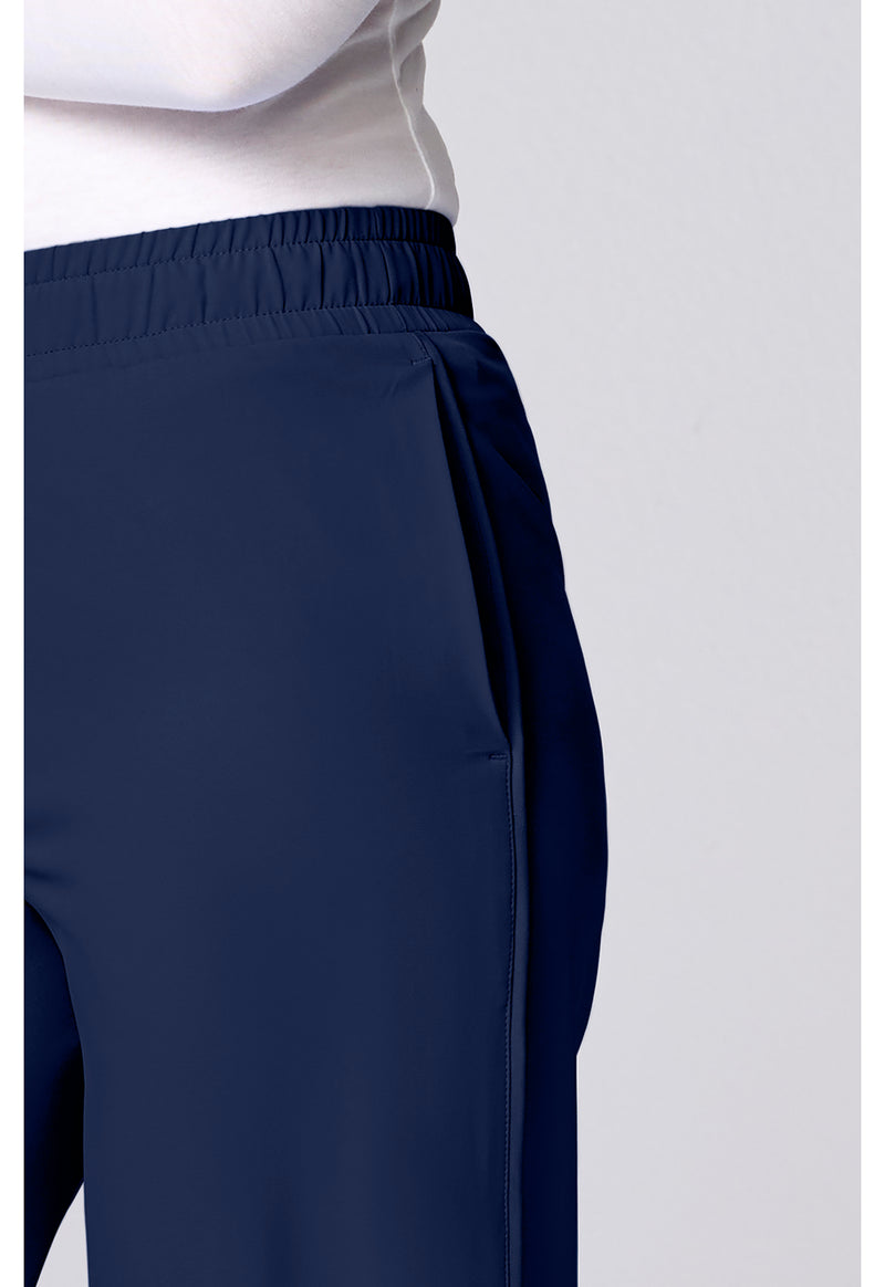 Navy - Women's Wide Leg Pintuck Scrub Pants (View 3)