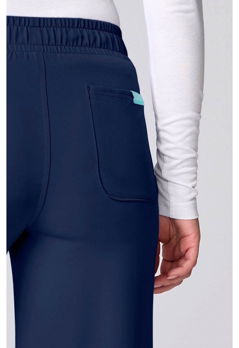 Navy - Women's Wide Leg Pintuck Scrub Pants (View 4)