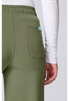 Olive - Women's Wide Leg Pintuck Scrub Pants (View 4)