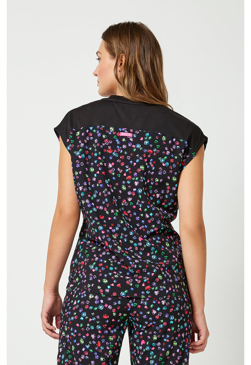 SPARKLING JEWELS - Printed Dolman Top (Back)
