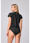 Black - Med Couture AMP Women Scrub Top - Back View