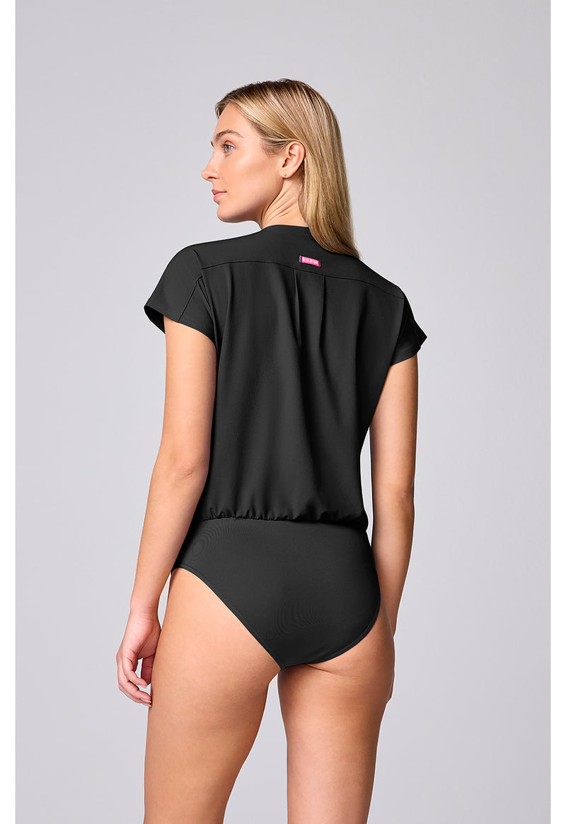 Black - Med Couture AMP Women Scrub Top - Back View