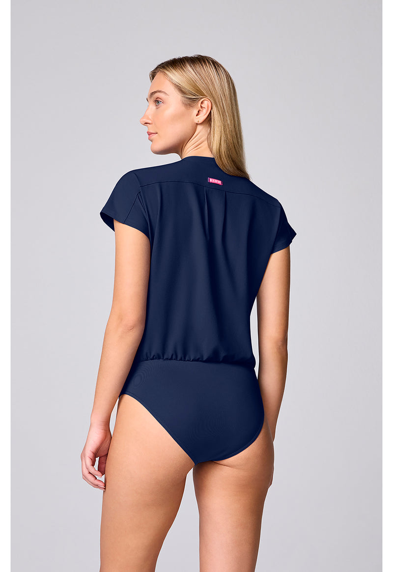 Navy - Med Couture AMP Women Scrub Top - Back View