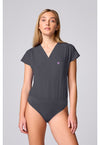 Pewter - Med Couture AMP Women Scrub Top - Front View