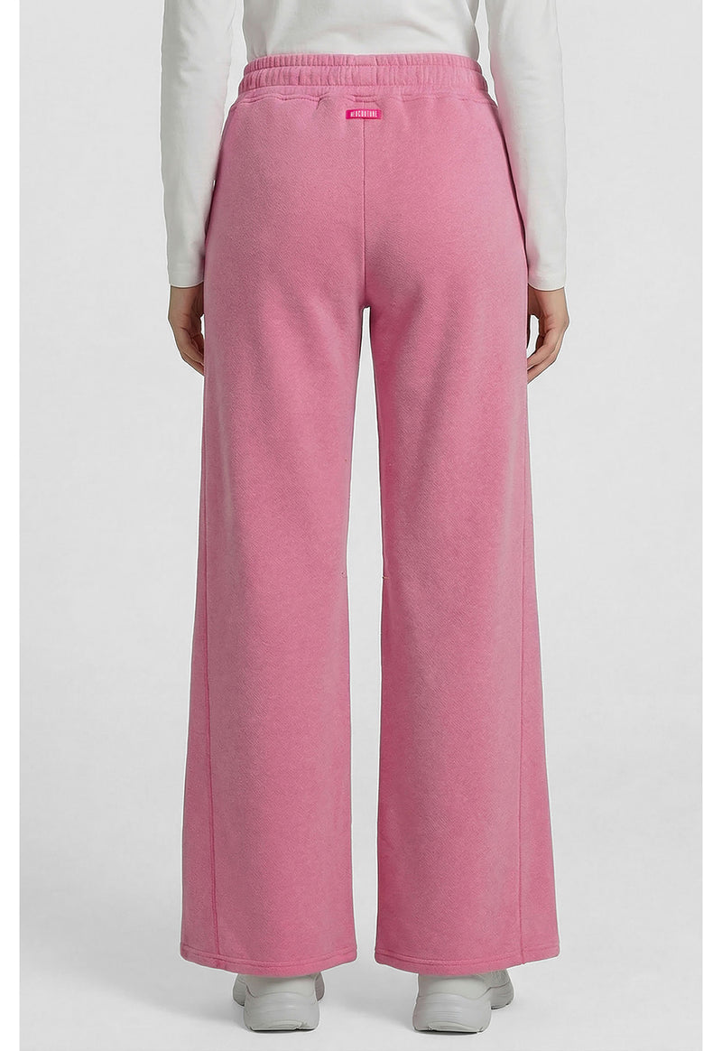 Pink Power Heather - Drawstring Wide Leg Pant (Back)