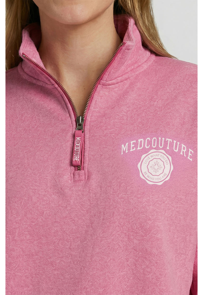 Pink Power Heather - Half Zip Pullover (View 2)