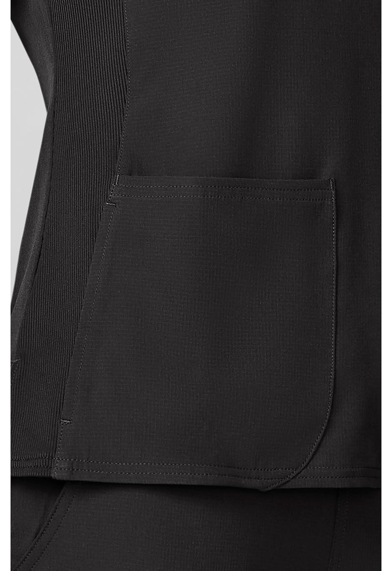 Black - Four Pocket Round Neck Top (View 3)