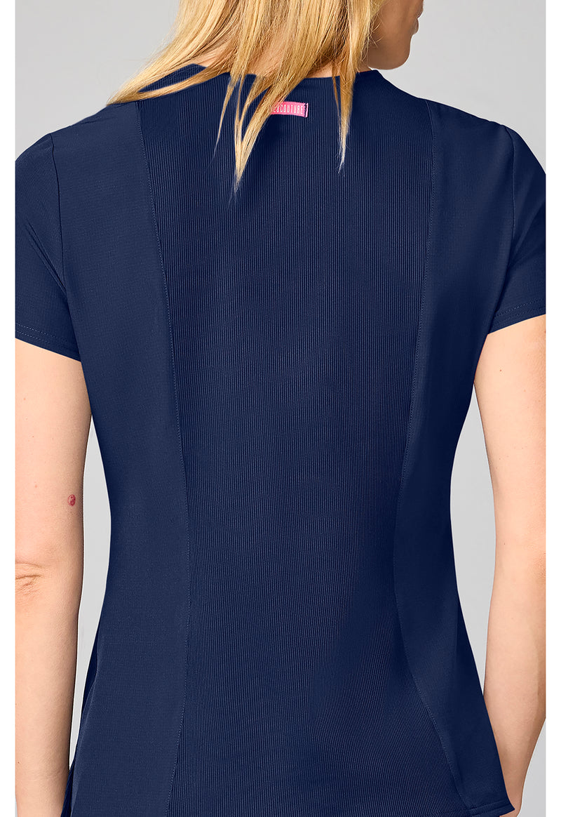 Navy - Four Pocket Round Neck Top (View 4)