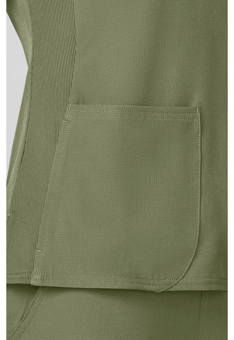 Olive - Four Pocket Round Neck Top (View 3)