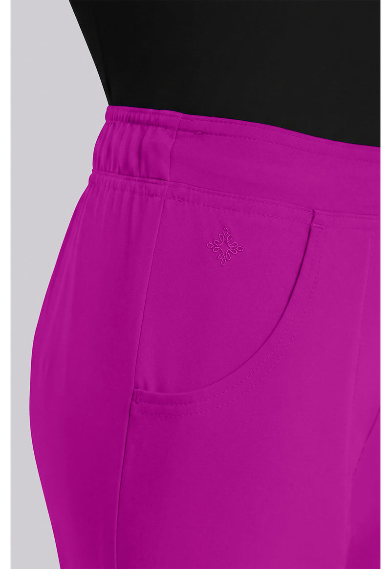 Back to the Fuschia - Women's Mid Rise Flare Leg Scrub Pants (View 4)