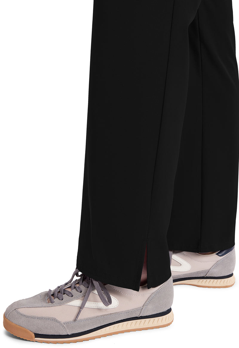 Black - Women's Mid Rise Flare Leg Scrub Pants (View 4)