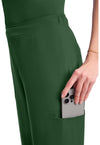 Hunter Green - Women's Mid Rise Flare Leg Scrub Pants (View 2)